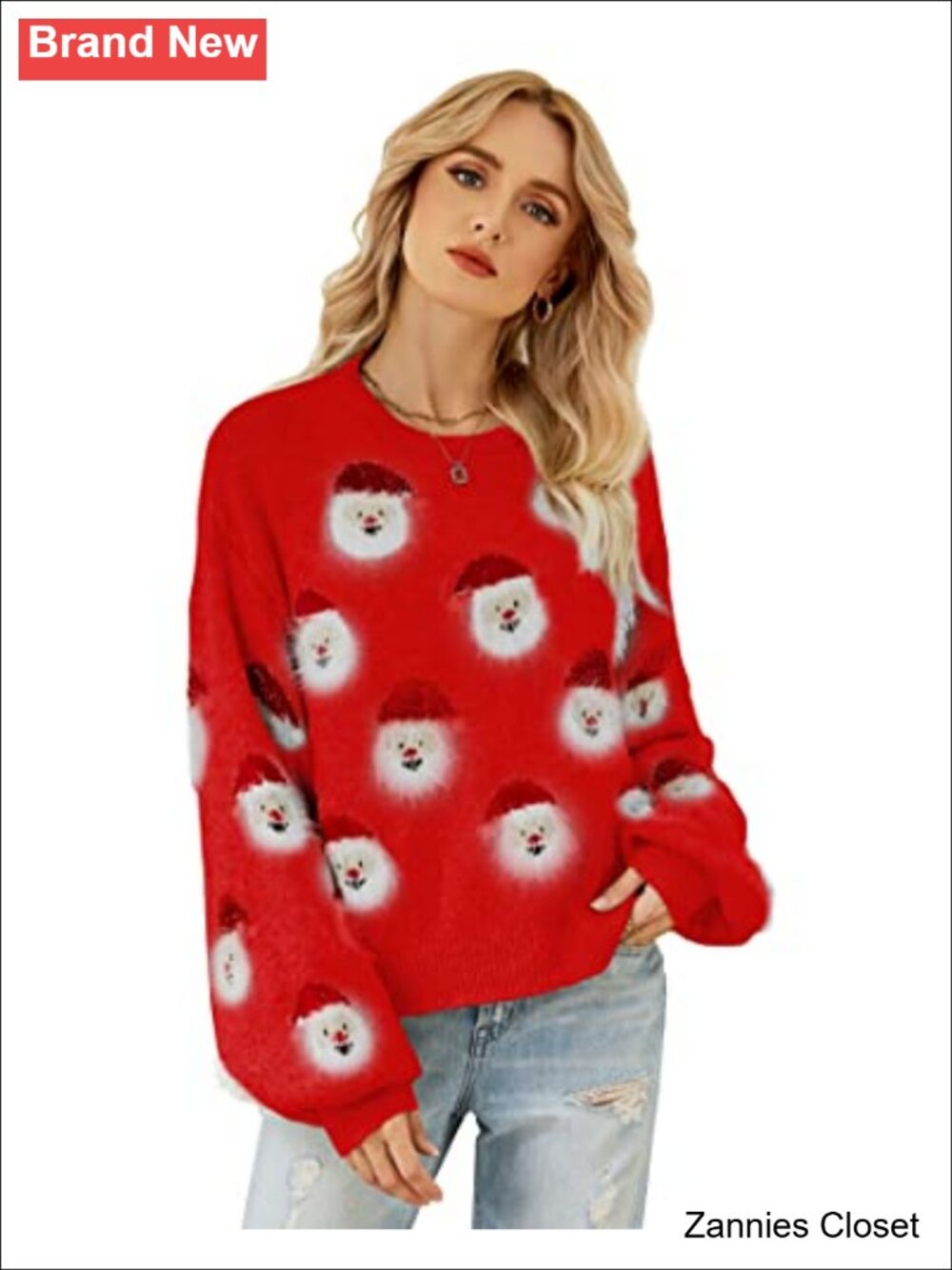 ✨ Lesmart Ugly Christmas Sweater Funny Santa Xmas Holiday Party Knitted Pullover